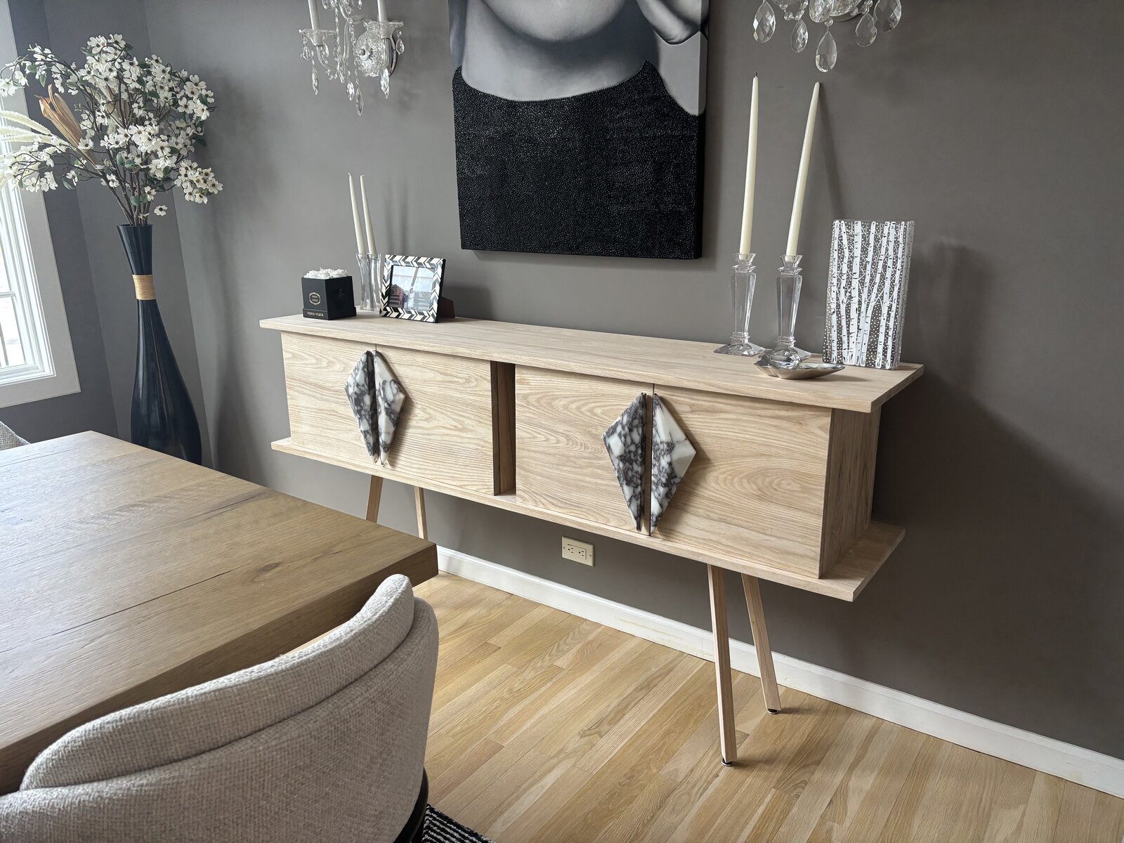 Handmade white oak sideboard